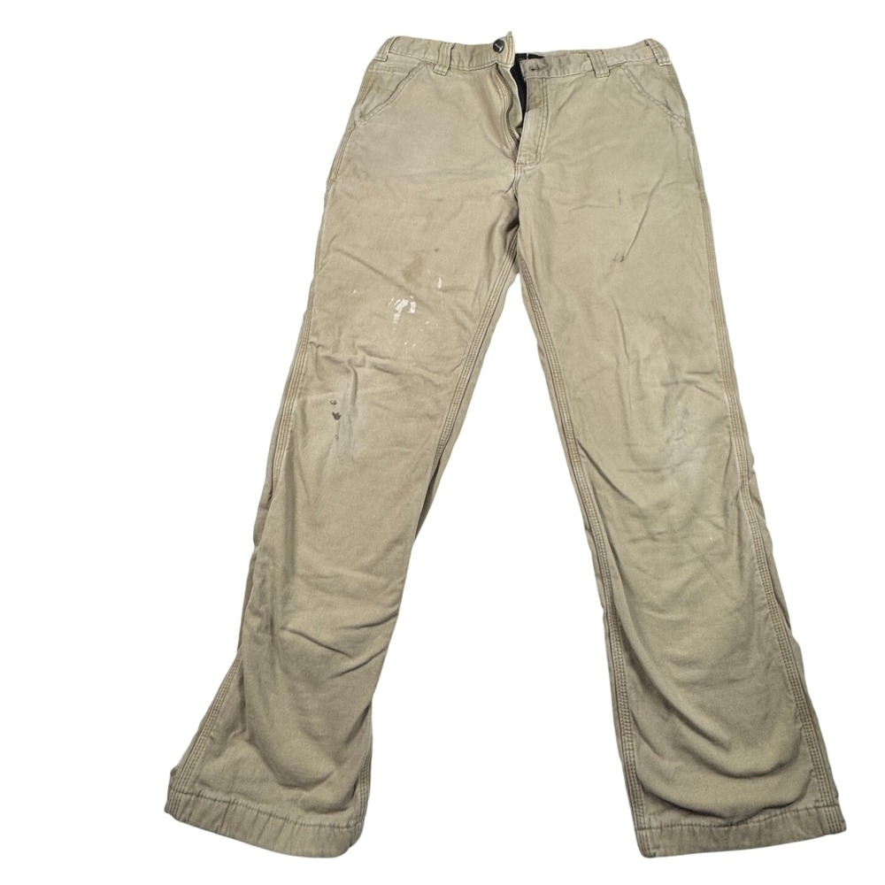 Carhartt Mens Relaxed Fit Canvas Work Pants 36x32 (30) Tan Beige Utility Trouser
